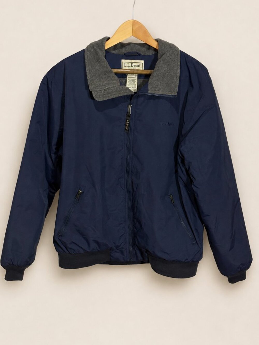 L.L.Bean Men’s Large Navy Fleece Lined Warm-Up Jacket